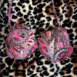 Shade & Shore Paisley Bra - Pink and Black